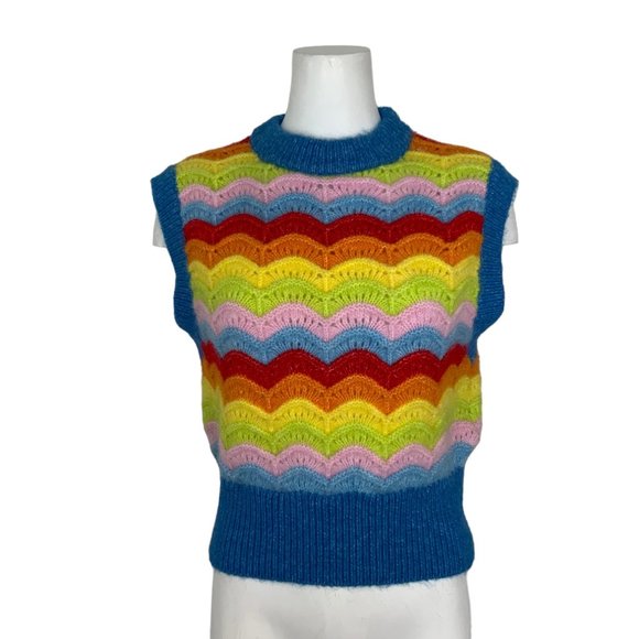 Zara Sweaters Zara Rainbow Sweater Vest M Multicolor Sleeveless